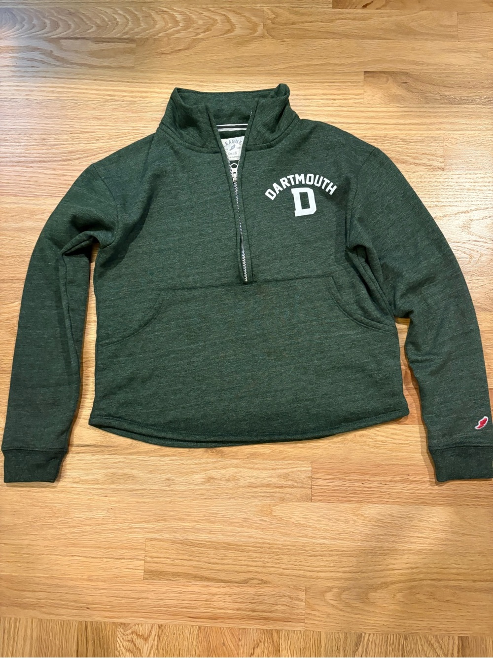 League Dark Green Dartmouth Half-Zip Sweatshirt SzS